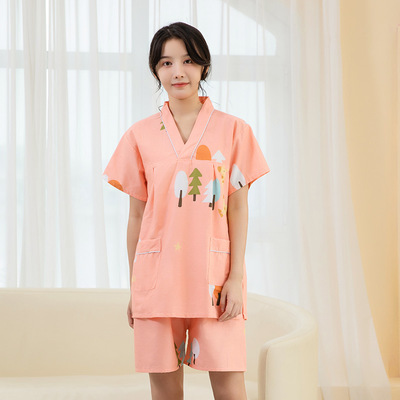 2024新款汗蒸服女款棉布套装加肥大码棉桑拿服按摩浴服汉蒸衣服
