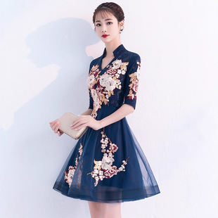 少女旗袍式连衣裙2026新款春女短款现代时尚新式年轻款改良中国风