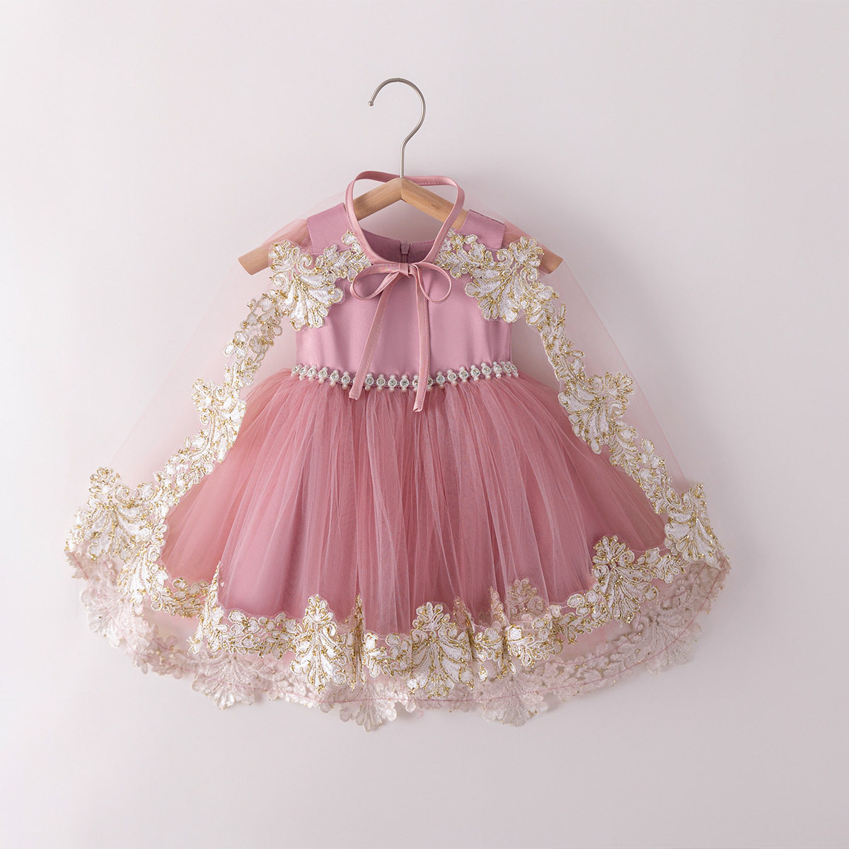 公主裙婴幼童披风花童婚纱小女孩走秀儿童晚礼服主持人钢琴演出服