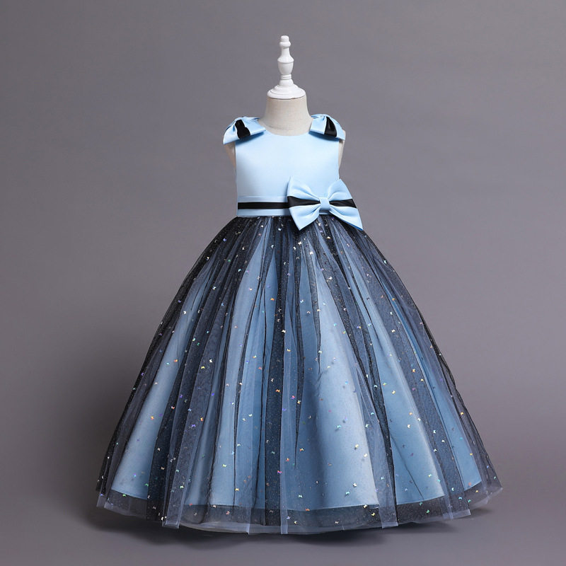 跨境儿童短款婚纱礼服裙蓬蓬网纱公主裙中小童装女童钢琴演出服