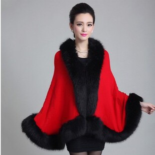春秋冬季短款毛披肩新款仿狐狸毛草斗篷新娘敬酒外套加厚开衫女