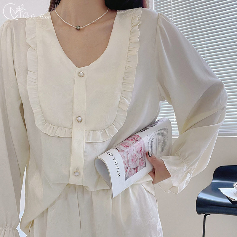 【睡美人】缎面冰丝女士家居服法式高级感长袖睡衣女套装2026春秋