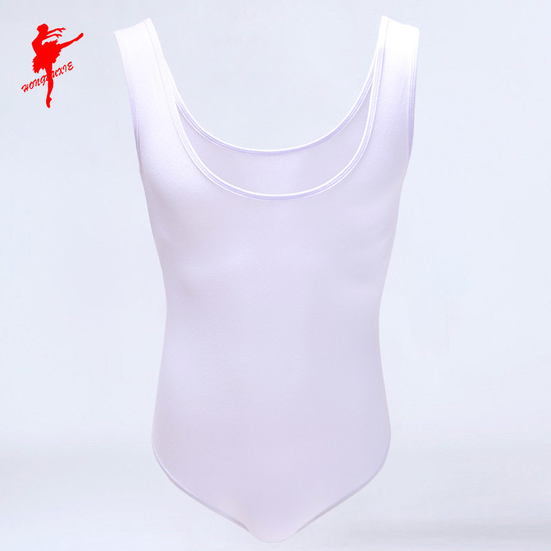 练功服儿童舞蹈背心白色紧身衣