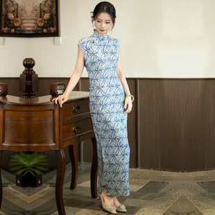 高端新中式全开襟旗袍民国风2025新款晚礼服长款日常单层老上海