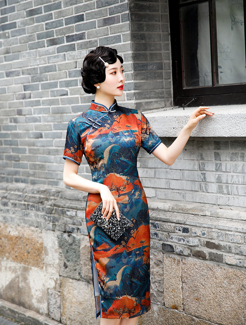 珍爱一生2023春季改良中长短袖旗袍日常复古老上海时尚气质旗袍裙