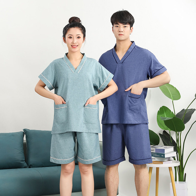 大码汗蒸服推拿服套装男款循环桑拿服大码浴服居家睡衣足疗温泉服