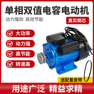 单相电机220v玉米脱粒机电机薯类磨浆粉碎磨粉机碾米碎草机电机