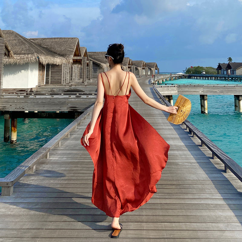 海南超仙风泰国露背沙滩裙