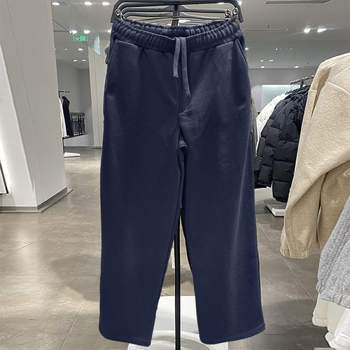za obasov男装25秋冬新款松紧腰休闲直筒长裤宽松运动卫裤0761371