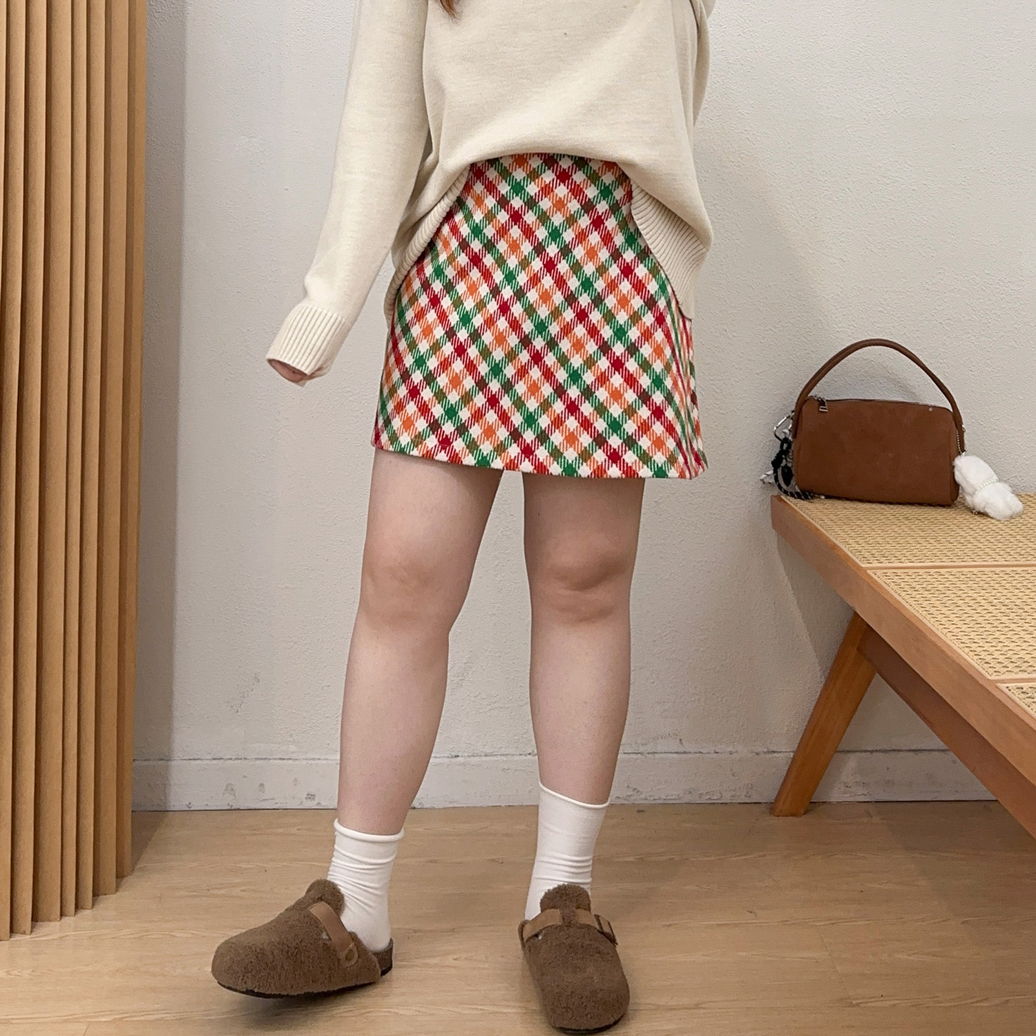 宛宛大码格子半身裙胖mm高腰毛呢格纹a字包臀裙显瘦学院风短裙女,女装/女士精品,大码半身裙,淘宝优惠券,粉丝福利购,淘宝优惠卷