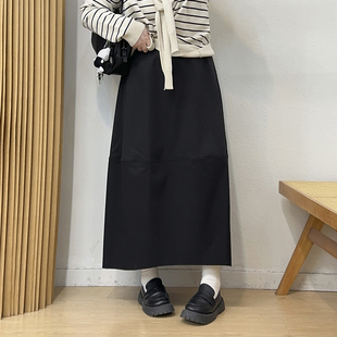 新款 宛宛大码 半身裙秋冬季 胖mm工装 加绒高腰显瘦中长裙南瓜裙 女装