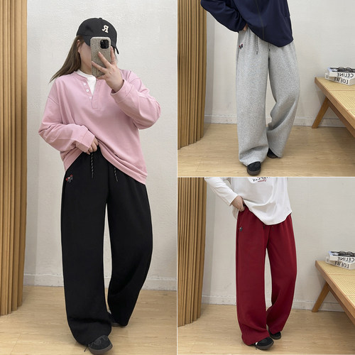 松紧高腰小马贴标休闲裤