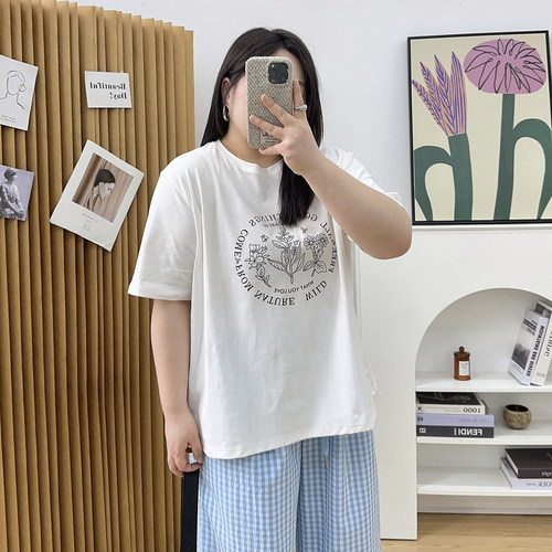 夏季圆领印花休闲宽松T恤