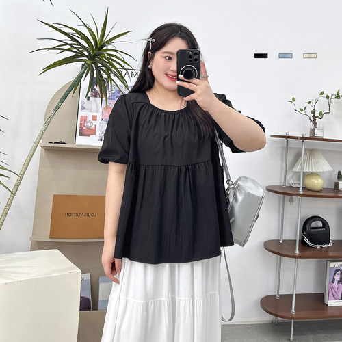 宛宛家方领小衫百搭时尚