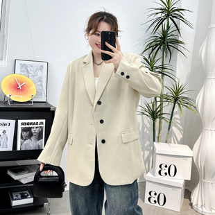 外套女春季 西装 2024新款 女装 高级感上衣 大码 胖mm外搭开衫 单排长袖