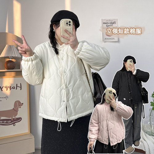 大版棒球服格纹压线棉服