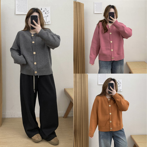 宽松休闲毛衣针织开衫