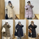 宽松长款 宛宛大码 新款 撞色羽绒服胖mm冬季 连帽保暖白鸭绒外套 女装