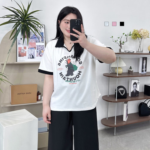 宛宛家小v领polo短袖百搭