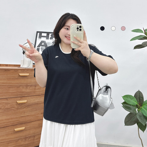 宛宛家圆领针织短袖百搭