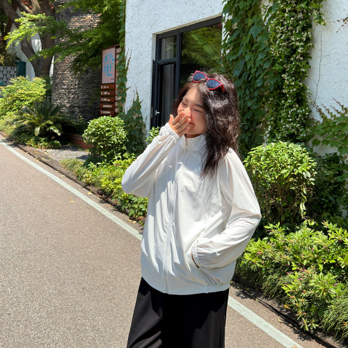 宛宛大码凉感原纱冰丝防晒衣女胖MM夏季新款宽松轻薄立领防晒外套