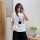 胖mm宽松显瘦基础款 宛宛大码 t恤女夏季 印花正肩短袖 休闲上衣 美式