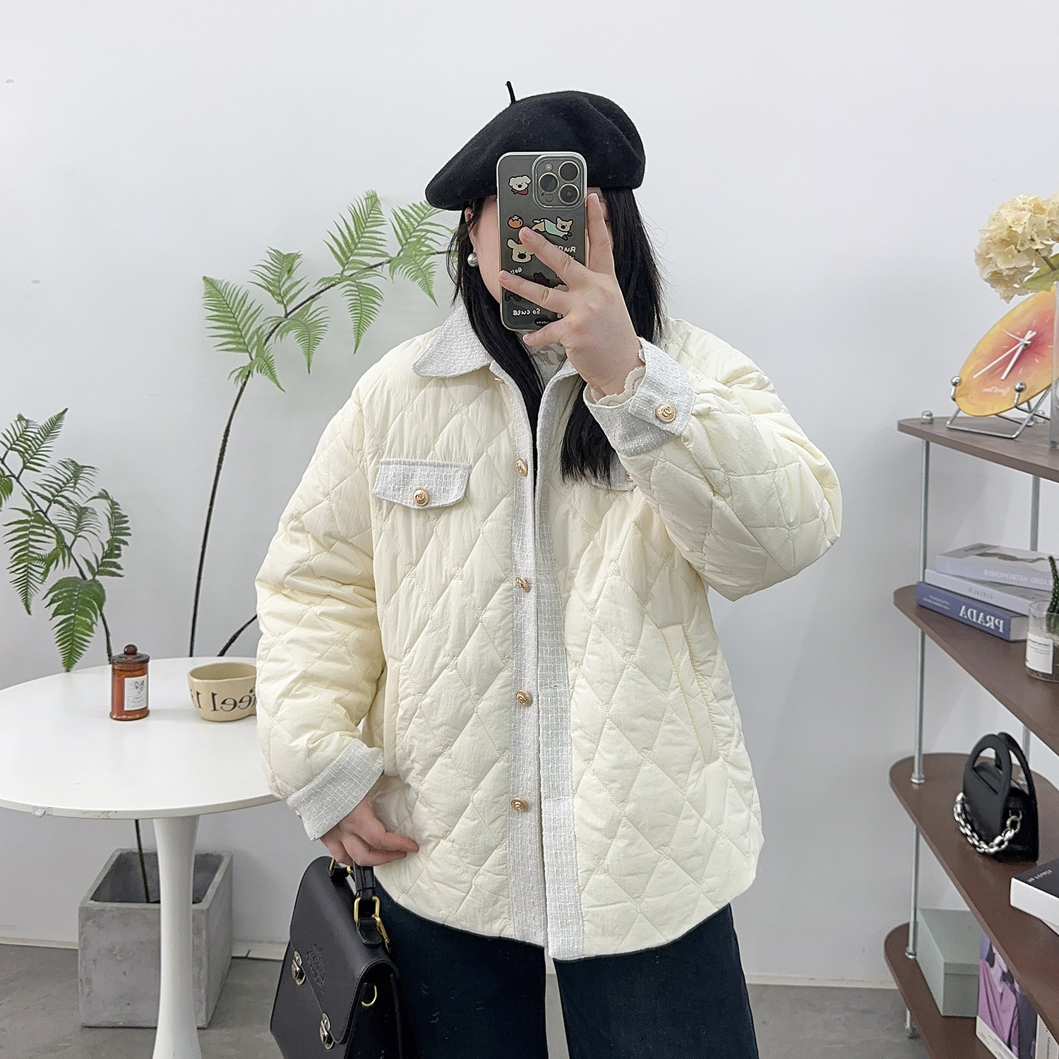 宛宛家小香风棉服百搭时尚