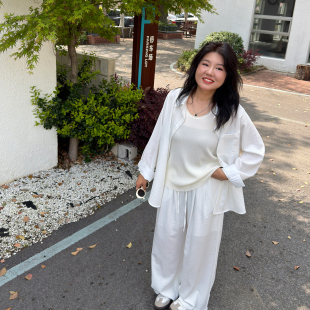 宛宛大码防晒夏日套装女宽松韩版时髦胖MM长袖衬衫阔腿长裤两件套