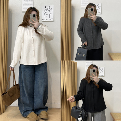 宛宛大码设计感花边针织打底衫女秋冬胖mm显瘦遮肚子毛衣洋气上衣