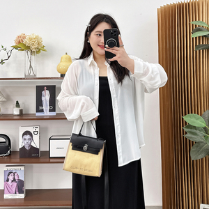 大码胖MM雪纺防晒衬衫女夏季薄款配吊带罩衫外搭开衫冰丝长袖上衣