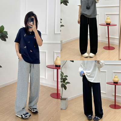 宛宛大码弯刀阔腿裤女新款春秋季胖妹妹mm宽松显瘦休闲运动卫裤子