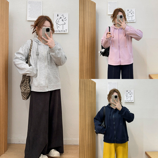 设计感修身 卫衣外套女秋冬新款 显瘦连帽上衣外套 胖mm长袖 宛宛大码