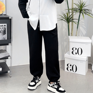 春秋百搭胖mm潮显瘦休闲裤 女宽松束脚卫裤 子女 束口运动裤 宛宛大码