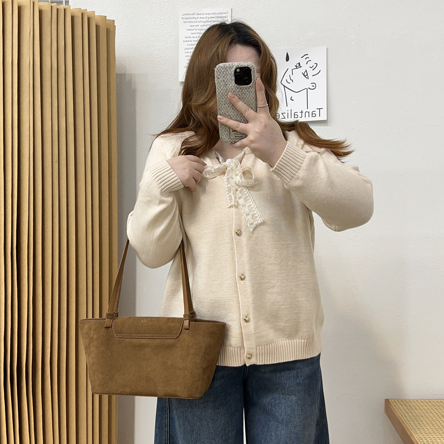 宛宛大码胖mm秋冬季新款减龄蕾丝系带针织毛衣宽松显瘦开衫上衣女,女装/女士精品,大码内搭,淘宝优惠券,粉丝福利购,淘宝优惠卷