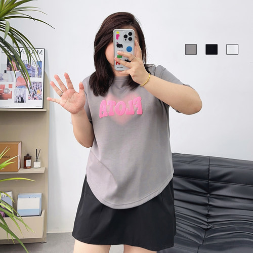宛宛家爱心字母T恤百搭时尚
