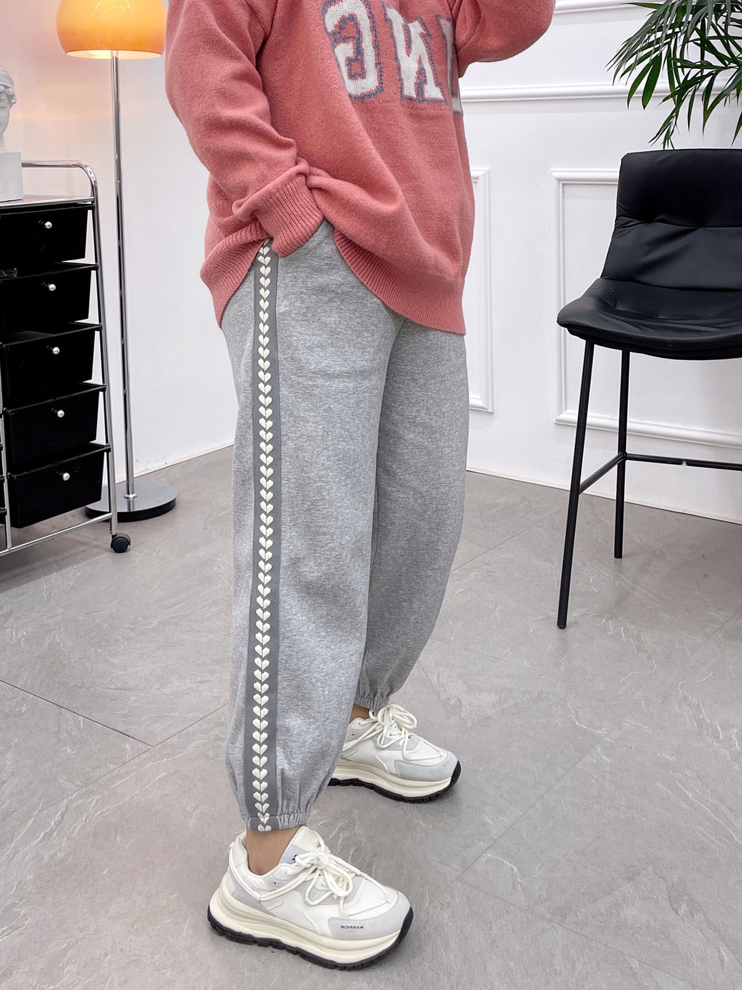 PLUS SIZE GRAY LEGGING SWEATPANTS WOMENS 2022 AUTUMN WINTER NEW FAT MM SLIM HIGH WAIST LOOSE CASUAL LOVE SWEATPANTS