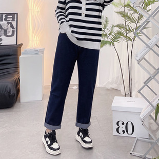 萝卜裤 大码 胖mm梨形身材高腰哈伦裤 女2022春秋新款 宽松牛仔老爹裤