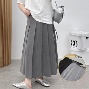 高腰梨型身材A字裙伞裙 半身裙百褶裙大码 胖mm显瘦百搭西装 中长款
