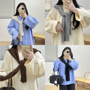 宛宛大码 纯色毛线针织披肩外搭女百搭春秋办公室保暖坎肩 2025新款