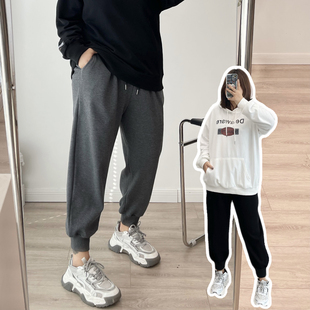 秋冬加绒哈伦休闲卫裤 胖mm大码 女宽松束脚显瘦2021春秋新款 运动裤