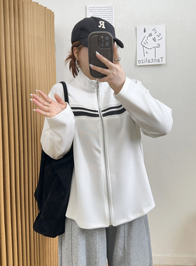 NEW【9/8  0点】宛宛家立领撞色拼条休闲上衣