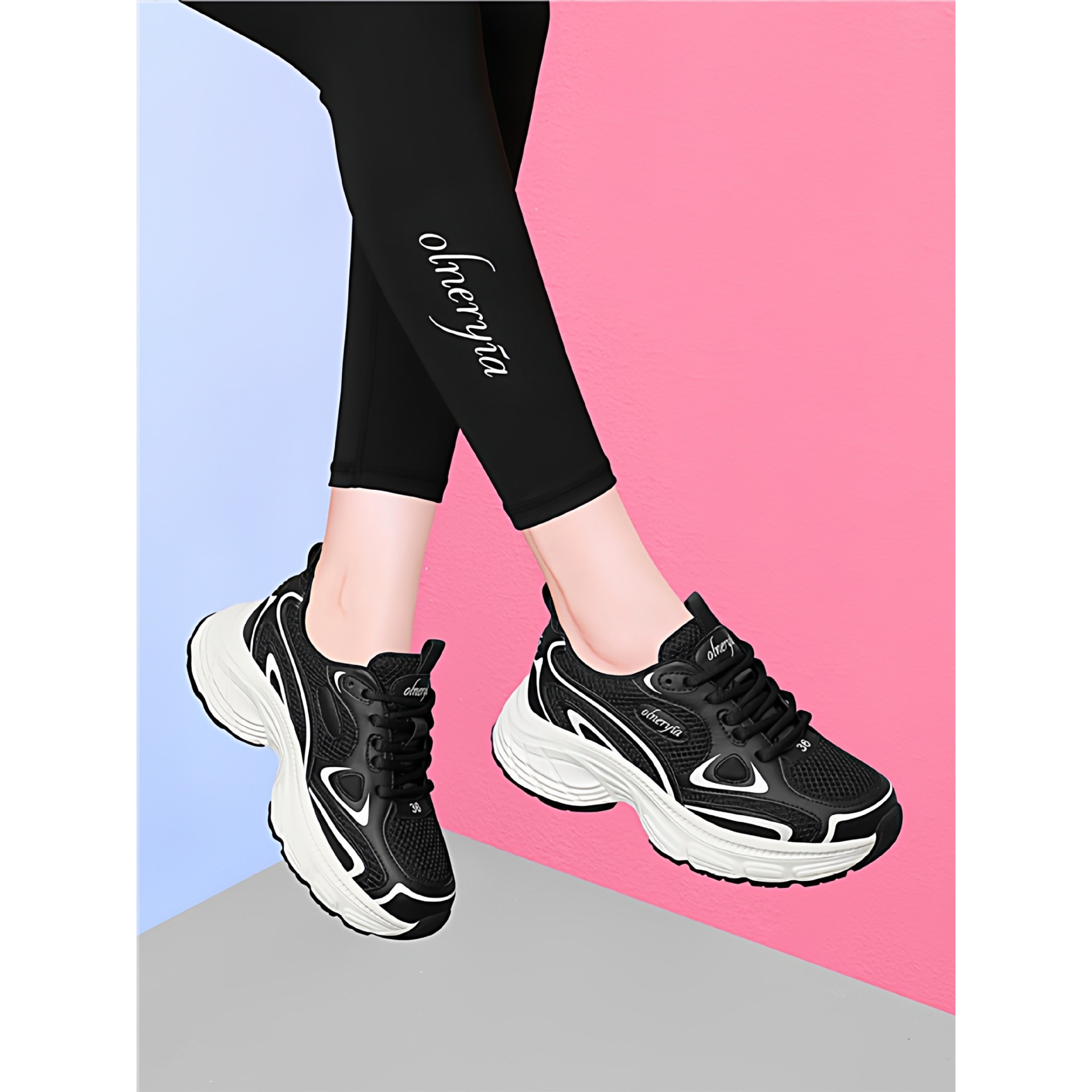 2025年秋冬季新款百搭厚底增高老爹鞋女款时尚舒适休闲运动鞋子