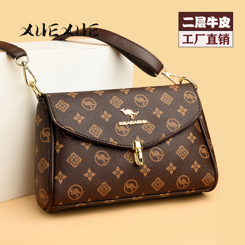 妈妈婆婆包2025新款时尚百搭女士印花小方包真皮中老年单肩斜挎包,箱包皮具/热销女包/男包,通用款女包,淘宝优惠券,粉丝福利购,淘宝优惠卷