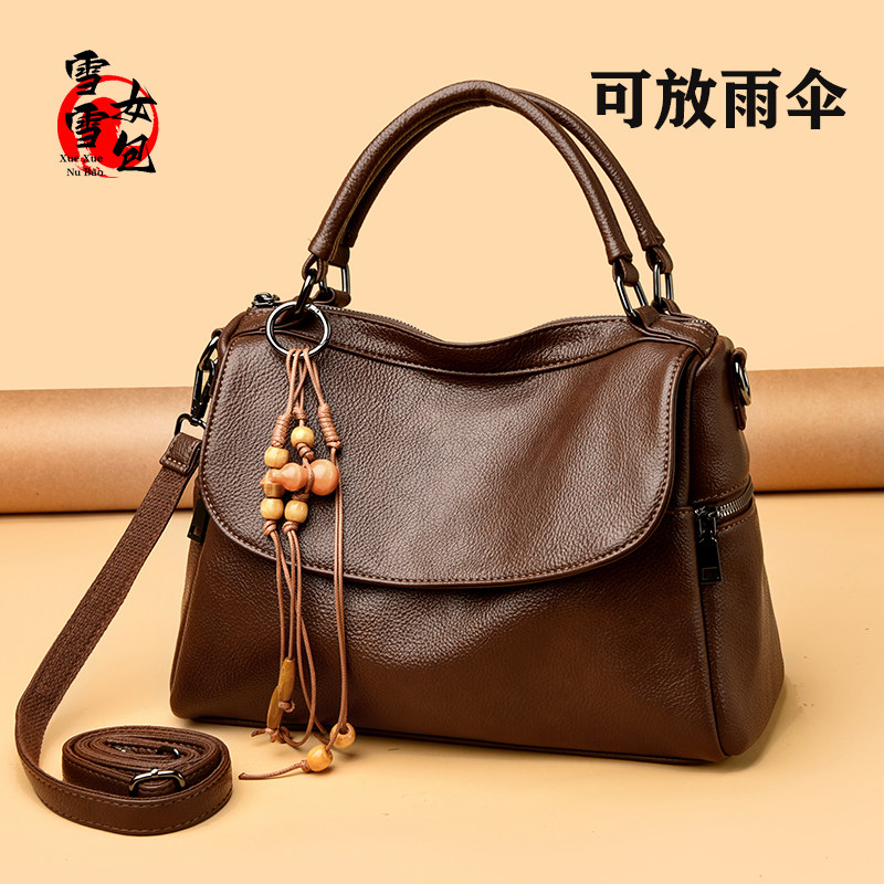 真皮手提包包女2026新款大容量中年妈妈包女士软皮复古单肩斜挎包