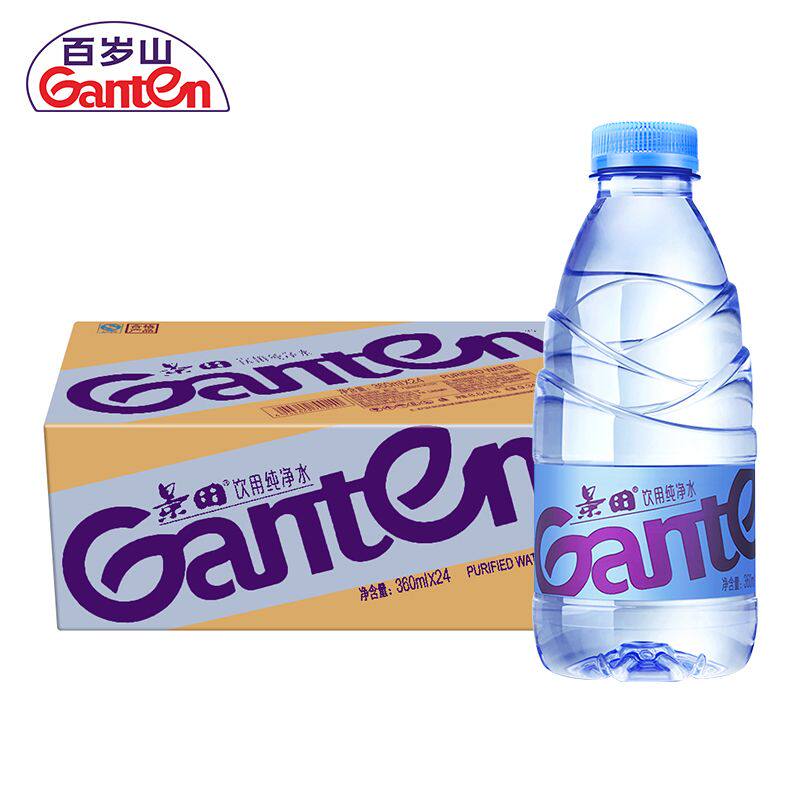 景田天然饮用纯净水【360ml*24】小瓶随身携带便携家庭整箱矿泉水
