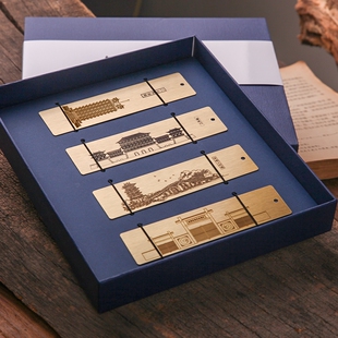 只有河南文创黄铜书签郑州安阳开封洛阳二七塔殷墟龙门石窟老家麦