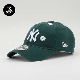 韩国代购 NEWERA纽亦华帽子940GD权志龙小雏菊刺绣NY标棒球帽绿色