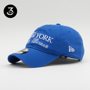三三韩代NEWERA纽亦华帽子夏防晒940软顶NEW YORK字母棒球帽蓝色