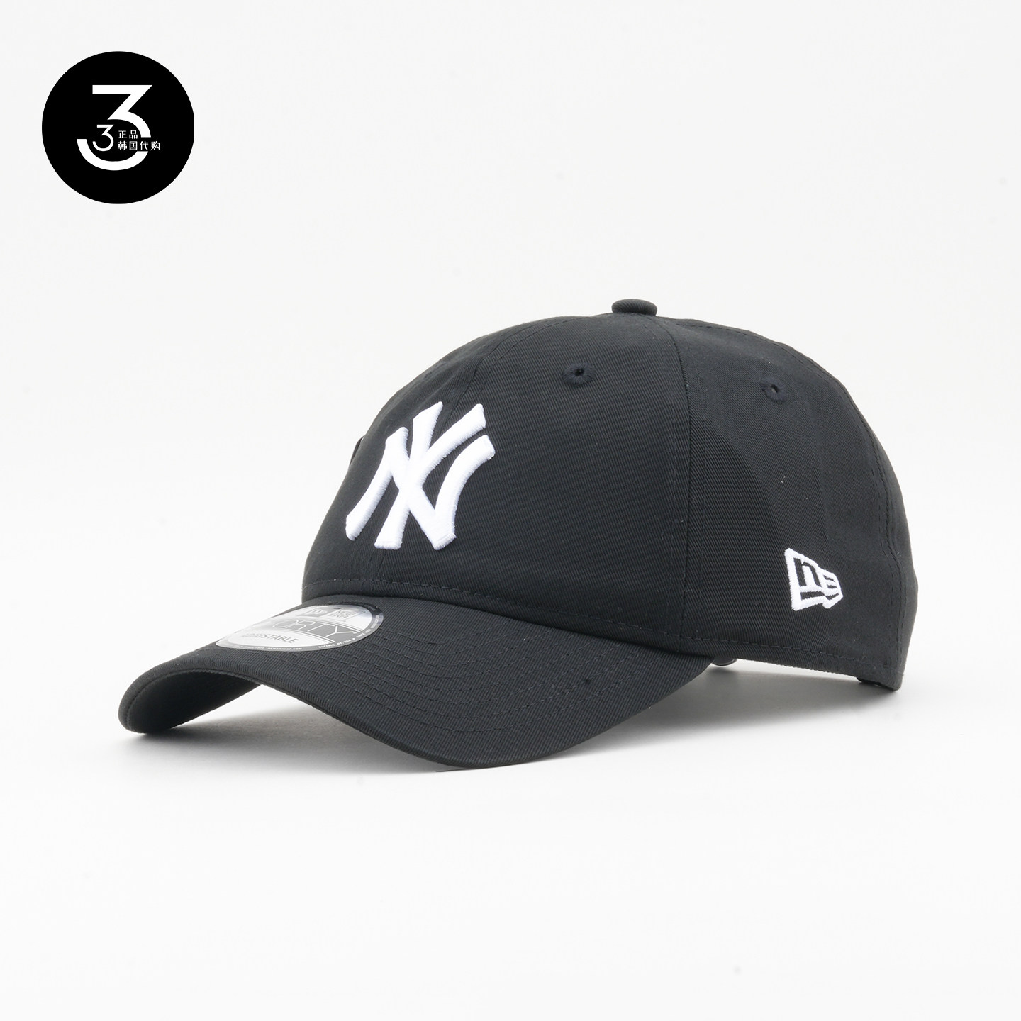 韩国代购NEWERA纽亦华940软顶大标可调节棒球帽NY纽约扬基黑色