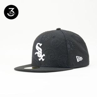 NEWERA纽亦华佩斯利花纹5950平沿全封闭棒球帽SOX白袜 韩国代购
